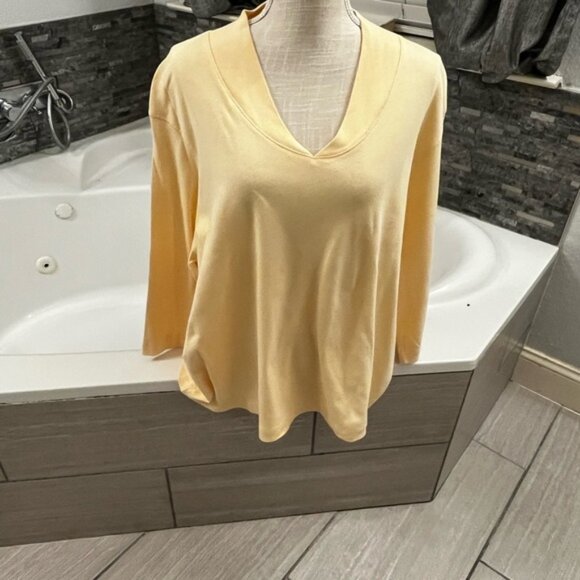 Talbots Soft Yellow Long Sleeve Top 3X - Picture 1 of 5